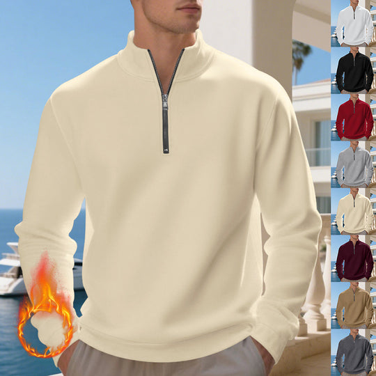 Herren sportlicher Pullover mit halbem Reißverschluss und atmungsaktiver Struktur EB