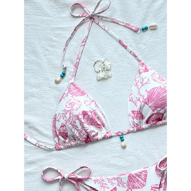 Damen Strand-Bikini-Set mit verstellbaren Trägern und maritimen Accessoires EB