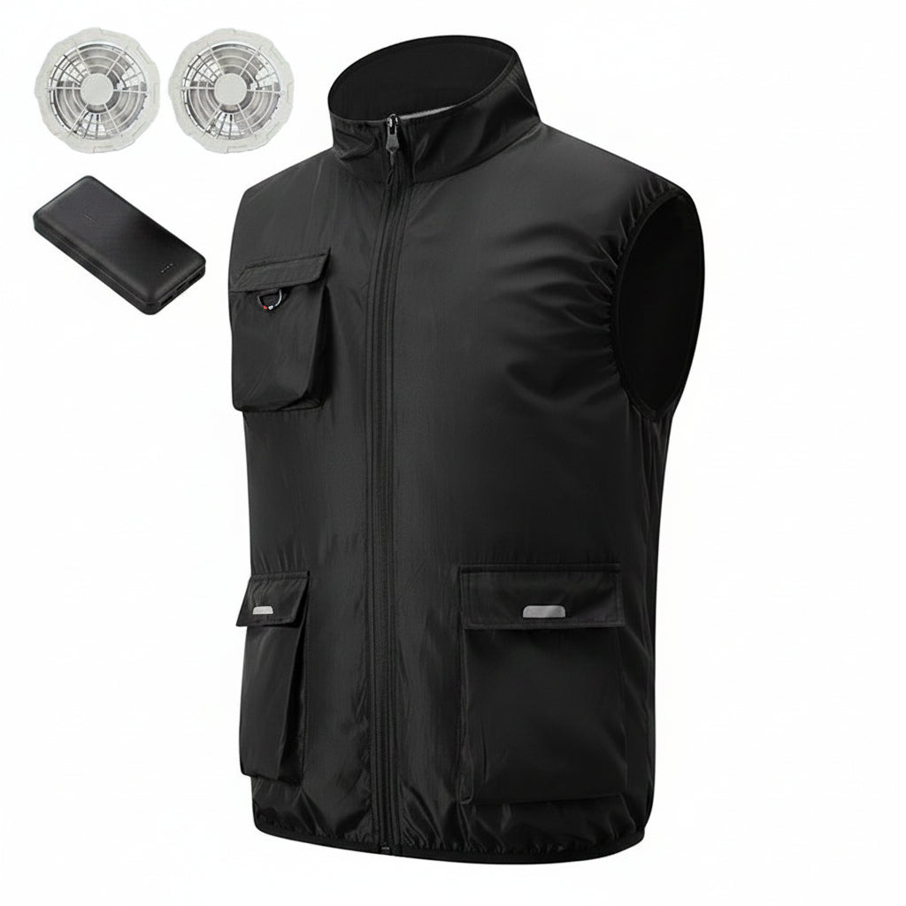 Herren nan atmungsaktive Ventilations-Arbeitsweste mit Lüfteranschluss und Mehrfachtaschen R&B