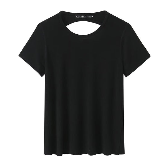 Damen Sportliches T-Shirt mit modischem Rückenausschnitt EB
