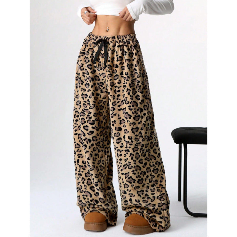 Damen Bequeme Hosen mit Leopardenmuster EB