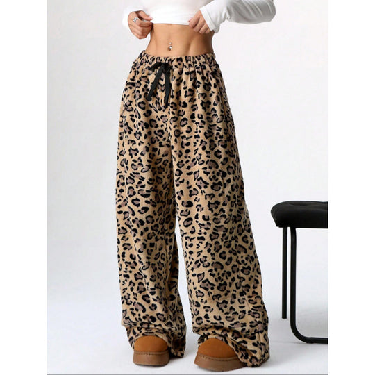 Damen Bequeme Hosen mit Leopardenmuster EB