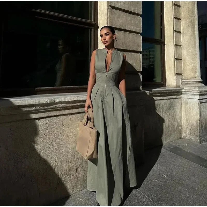 Damen Elegantes Freizeitkleid mit hochgeschlossenem Design und verstecktem Reißverschluss EB