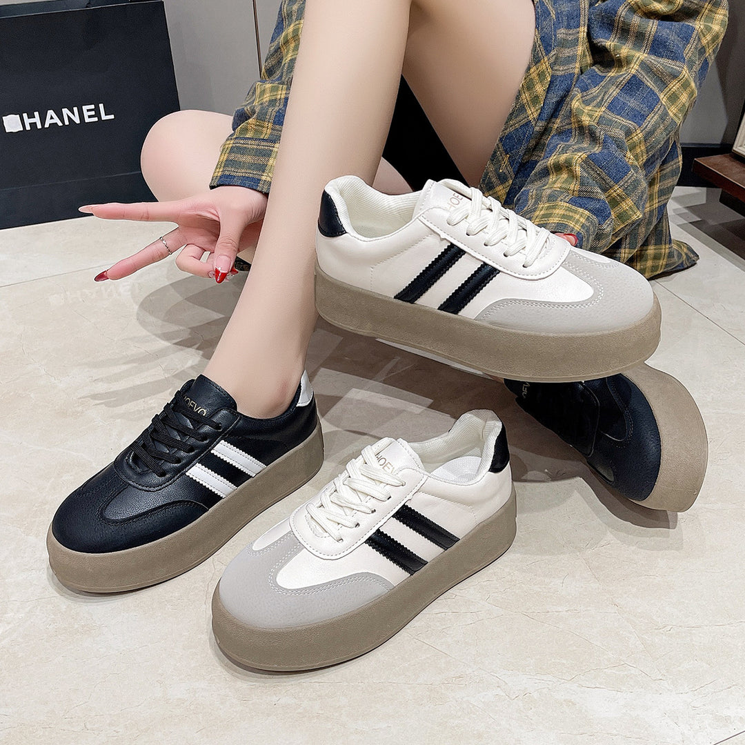 Damen Plattform Sneakers mit modischem Obermaterial und verstärkter Dämpfung EB
