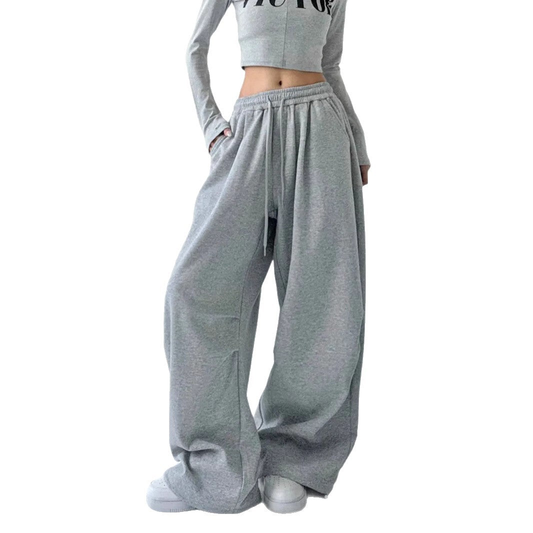 Damen nan extraweite High‑Waist-Loungehose mit elastischem Kordelbund, Kordelzug und praktischen Seitentaschen EB