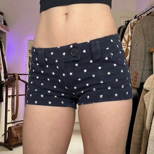 Damen Modische Shorts mit Sternenmuster und praktischem Schnitt EB
