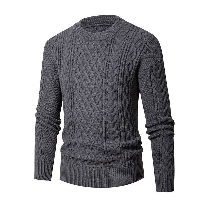 Herren Grobstrickpullover mit modischem Zopfmuster EB