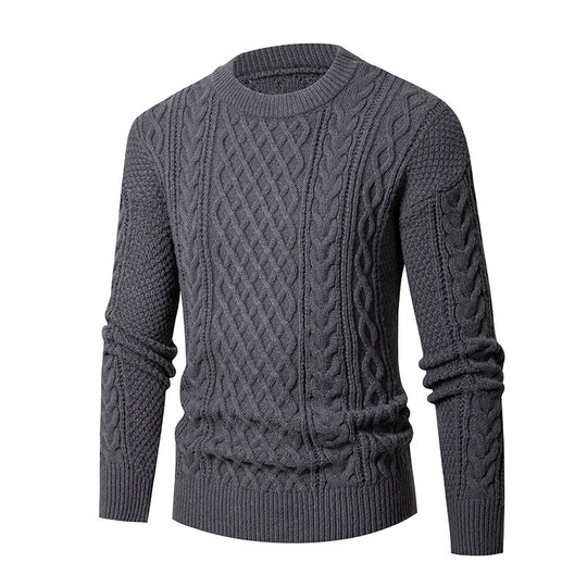 Herren Grobstrickpullover mit modischem Zopfmuster EB