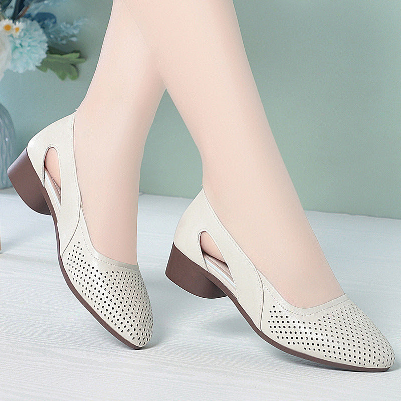 Damen Komfortable Ballerinas mit perforiertem Design und bequemer Sohle EB