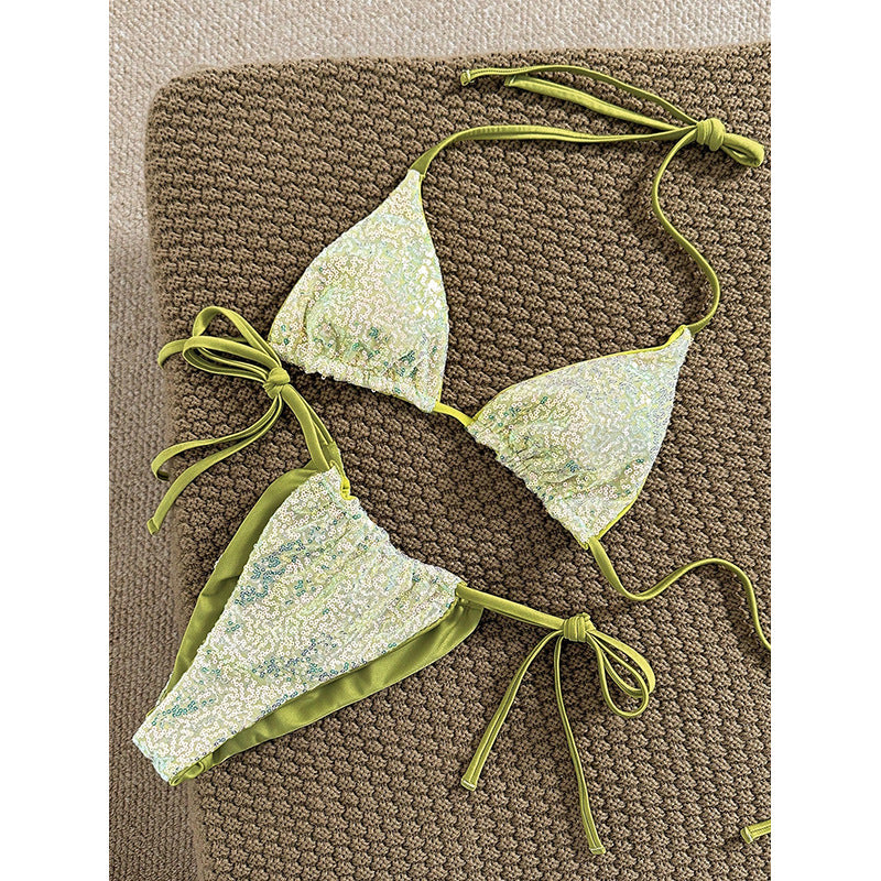 Damen Glitzer-Bikini mit verstellbaren Bändern EB