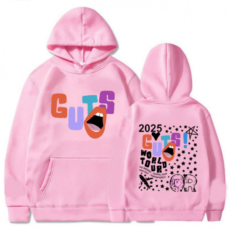Damen Kapuzenpullover mit kreativen Grafikelementen und einzigartigem Tour-Print EB
