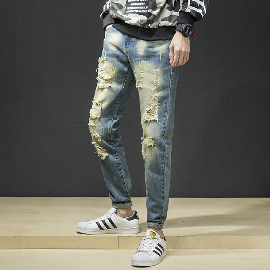 Herren Ripped Slim Fit Jeans im lässigen Streetstyle EB