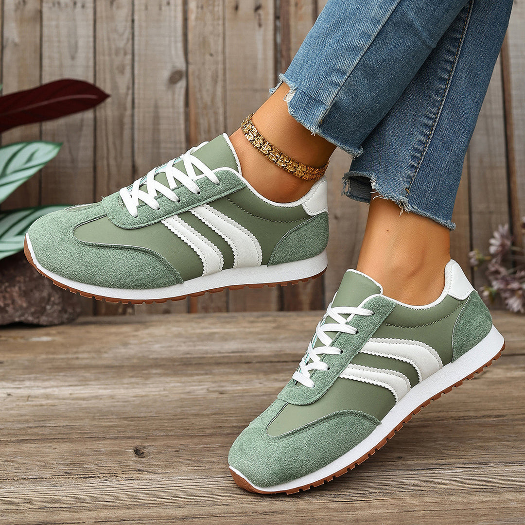 Damen Sportliche Retro-Sneaker mit atmungsaktivem Obermaterial und weicher Dämpfung EB