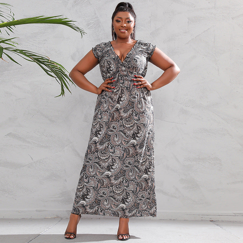 Damen Maxikleid mit floralen Mustern EB