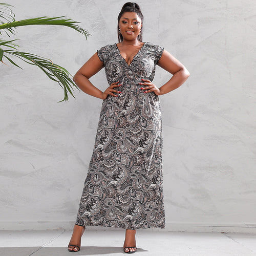 Damen Maxikleid mit floralen Mustern EB