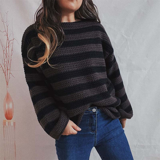 EB | Gestreifter Strickpullover Mit Sanften Farben