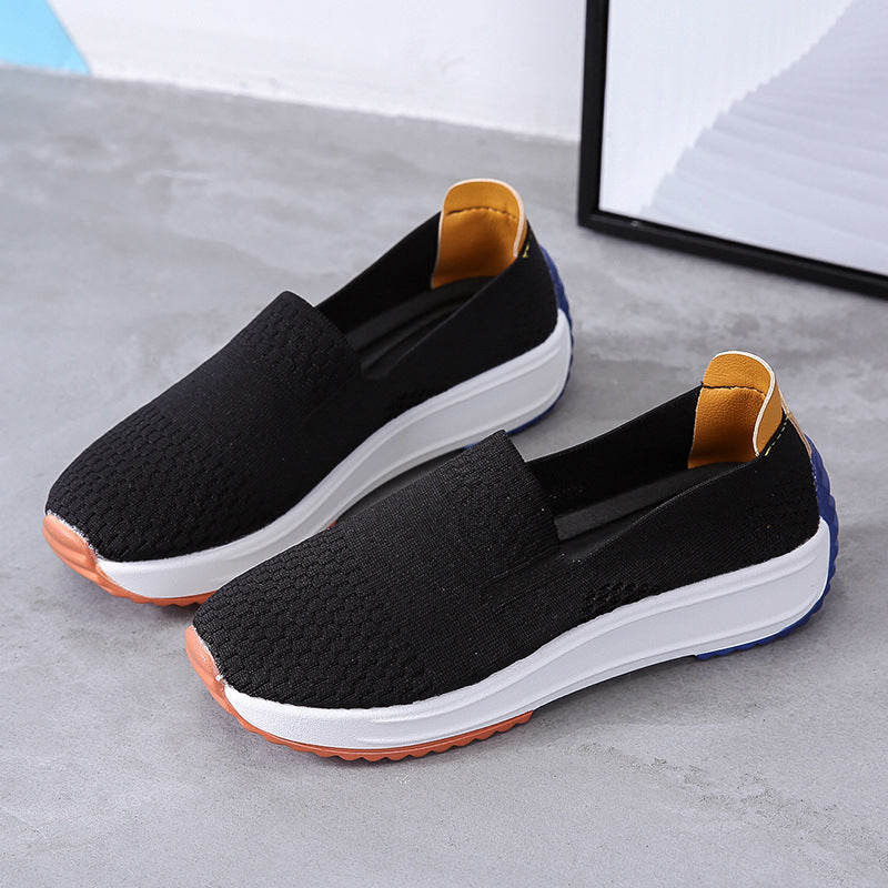 Damen Sportliche Slip-On Sneakers mit atmungsaktiver Netzstruktur EB