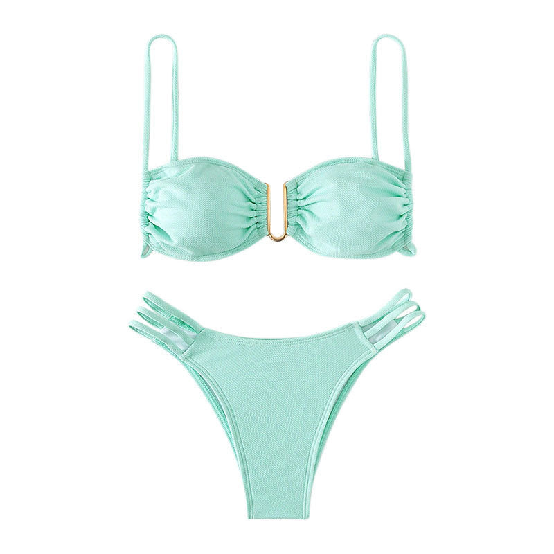 Damen Bikini-Set mit modischem Push-Up-Oberteil und elegantem Gummidetail EB