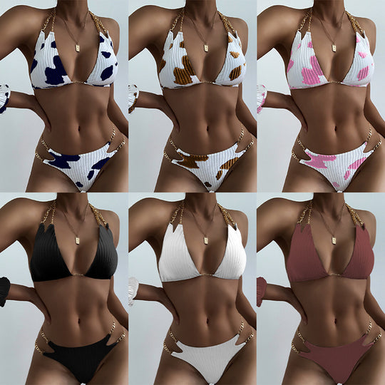 Damen Triangel-Bikini mit luxuriösen Kettenakzenten EB