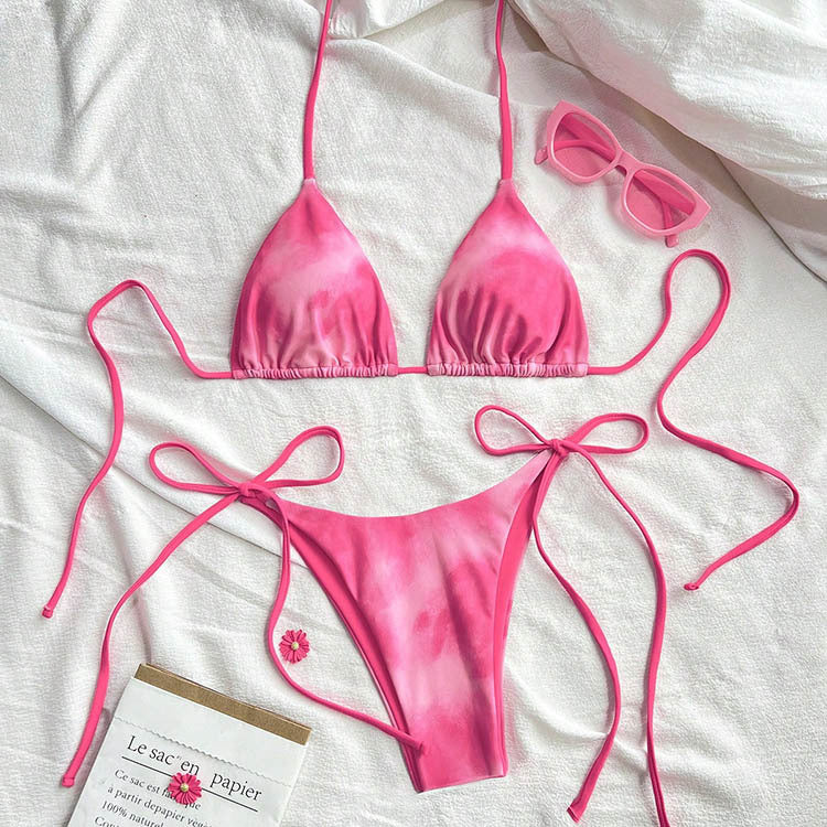 Damen Triangel-Bikini-Set mit verstellbaren Bindebändern EB