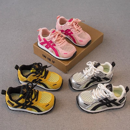 Damen sportliche Sneakers mit atmungsaktivem Netzobermaterial und elastischem Verschluss EB
