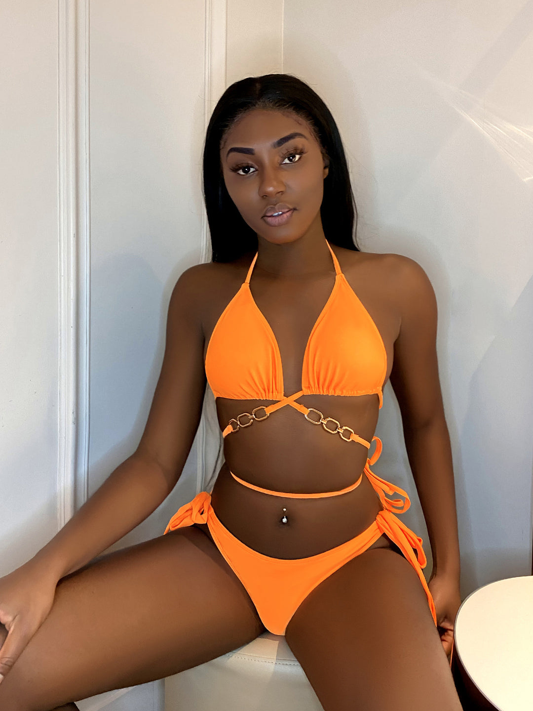 Damen Triangel-Bikini mit Kettenverzierung EB