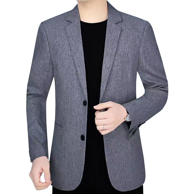 Herren Schmal geschnittenes Einreihiges City-Blazer mit strukturierter Wollmischung EB