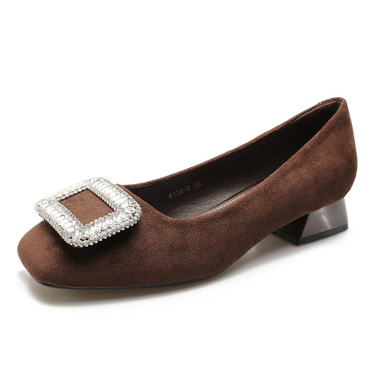 Damen Ballerina mit eleganter Strassschnalle EB