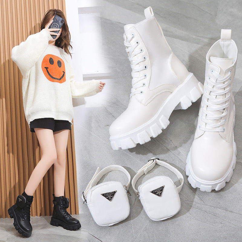 Damen Chunky Boots mit praktischem Seitentaschen-Design EB