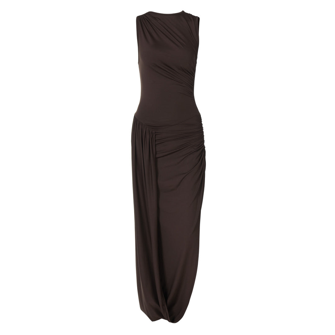 Damen Elegantes Maxikleid mit raffiniertem Wickeldesign EB