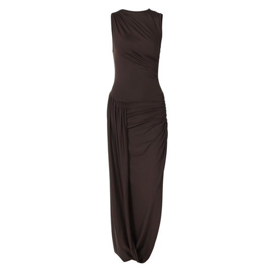 Damen Elegantes Maxikleid mit raffiniertem Wickeldesign EB