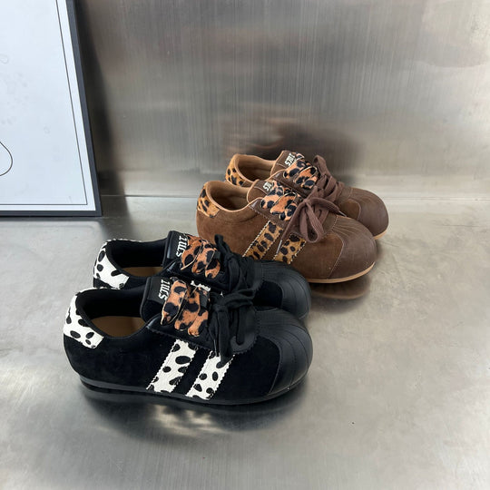 Damen Sneakers im angesagten Tierdruck-Design mit hochwertigem Wildleder und robustem Gummifußbett EB