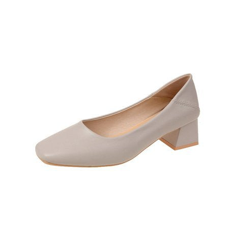 Damen elegante Blockabsatz-Pumps mit geschmeidiger Oberfläche EB