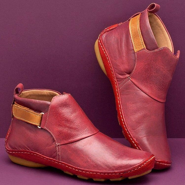 Damen elegante Stiefeletten aus hochwertigem mit modischem Riemen EB