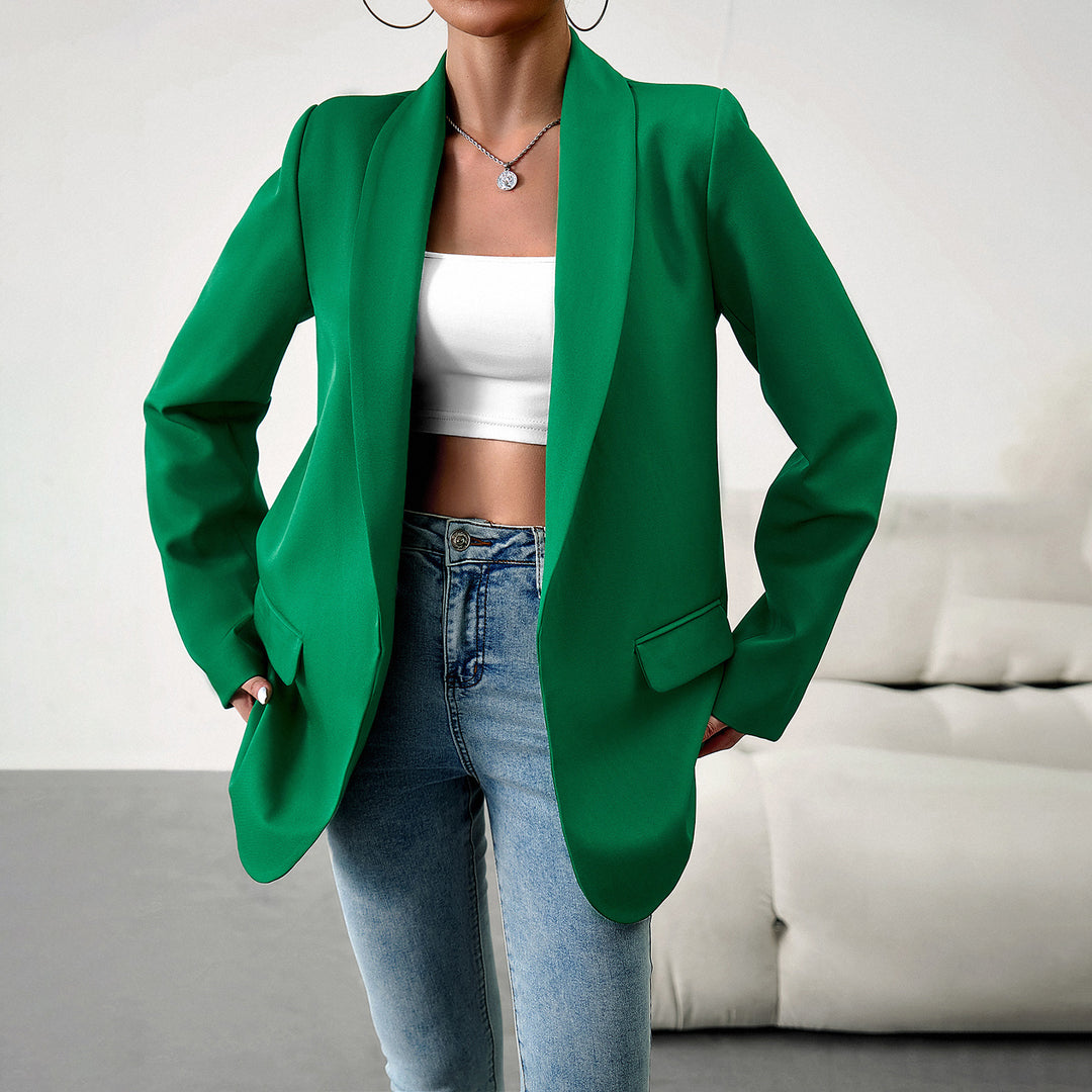 Damen nan langer Oversize-Blazer mit schmaler Reverslinie und soften Schulterpolstern EB