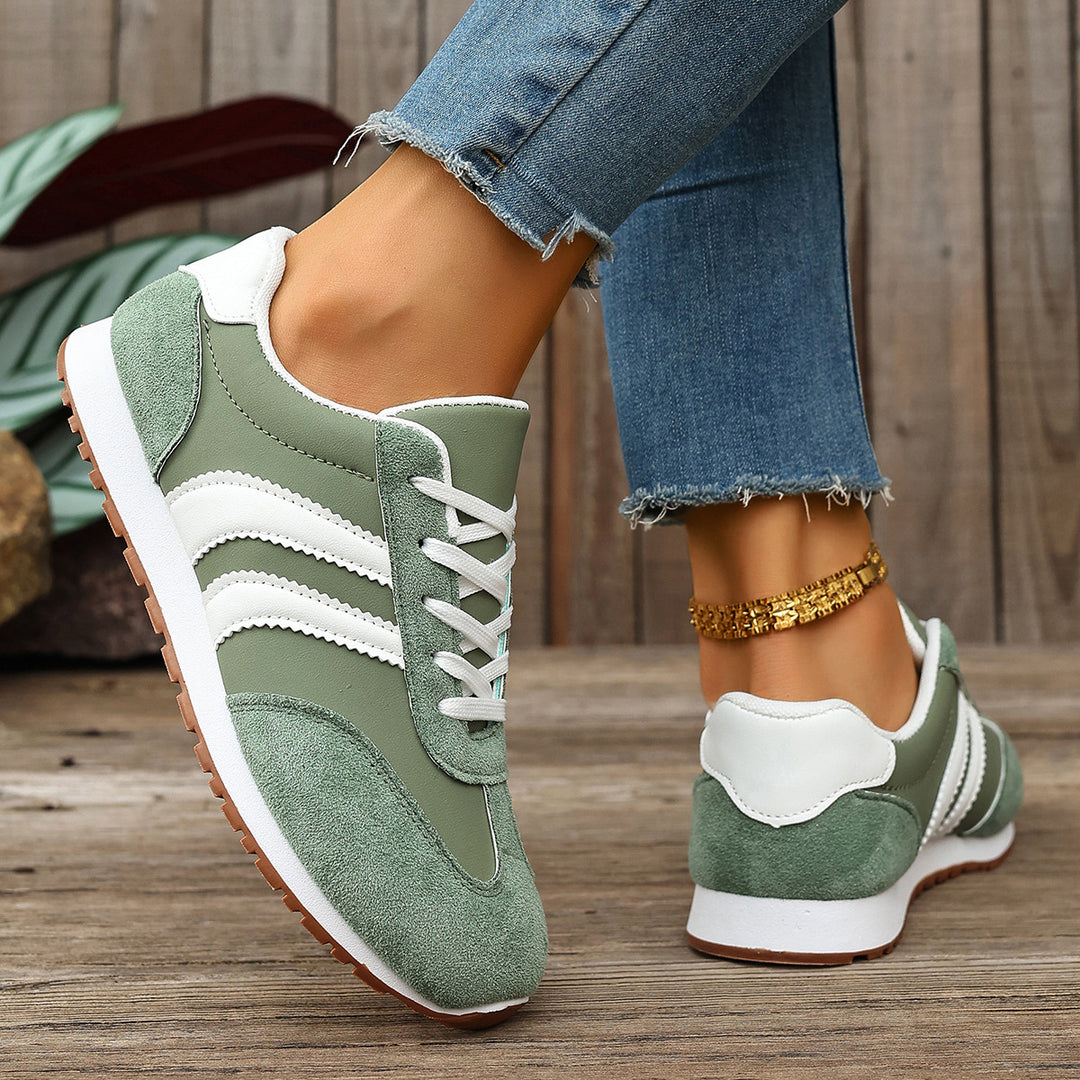 Damen Sportliche Retro-Sneaker mit atmungsaktivem Obermaterial und weicher Dämpfung EB