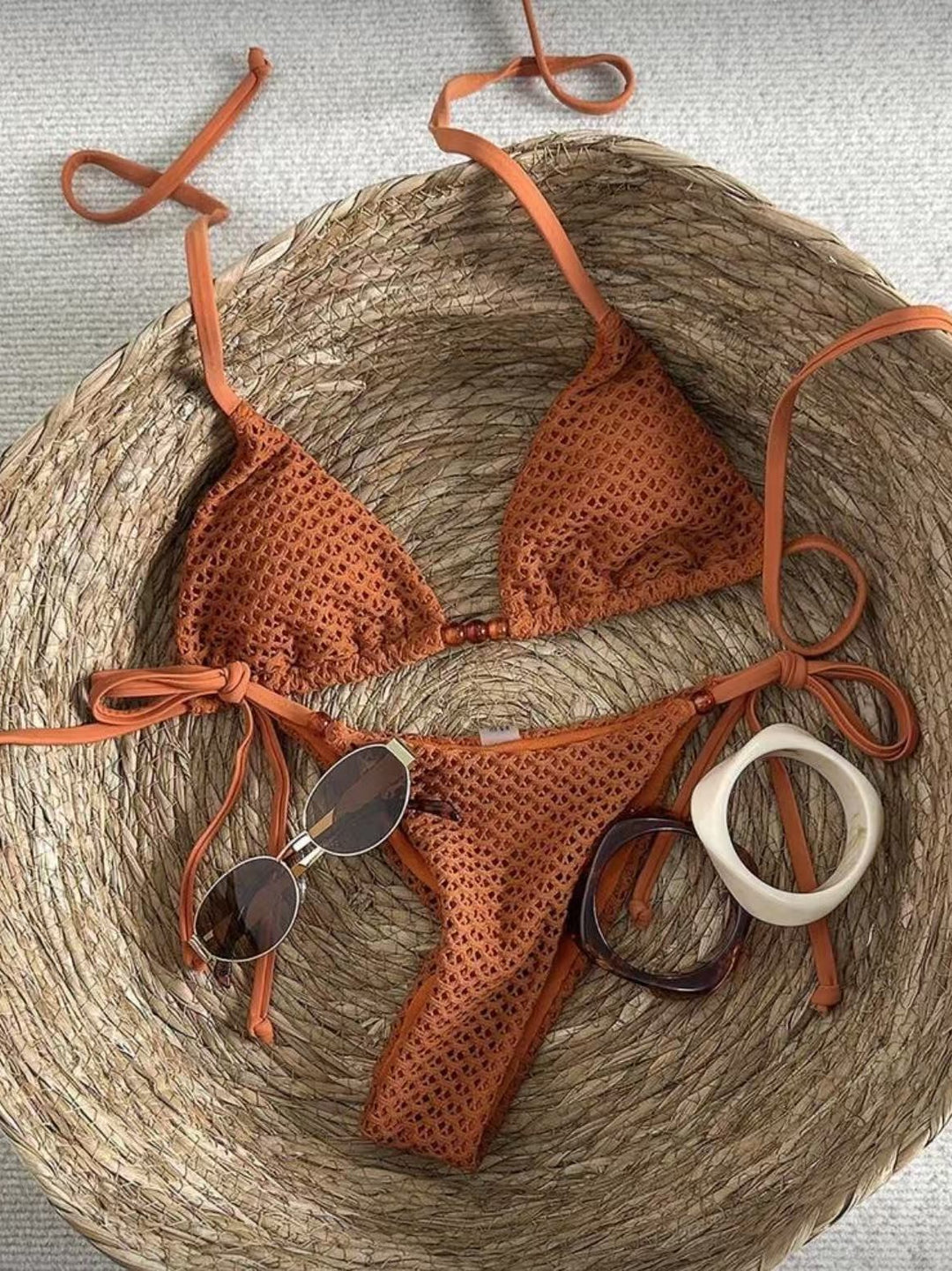 Damen Netz-Bikini mit verstellbaren Trägern EB