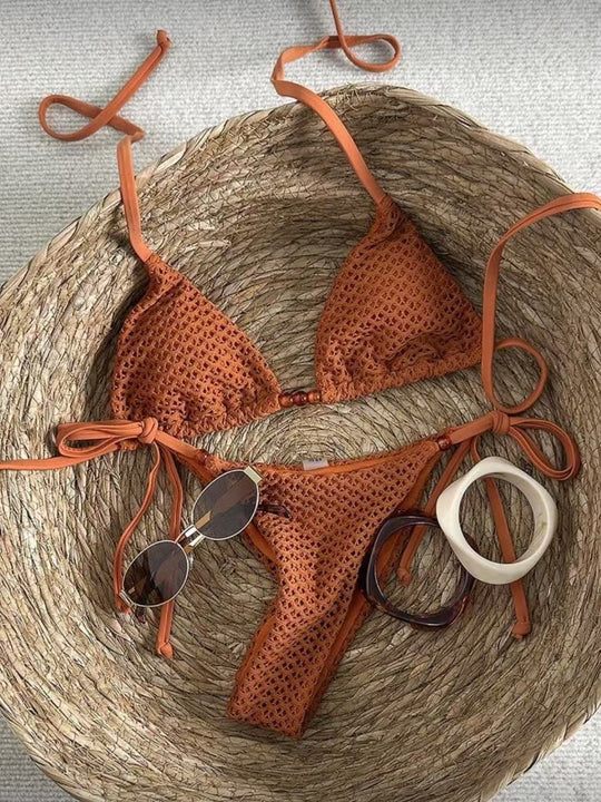 Damen Netz-Bikini mit verstellbaren Trägern EB