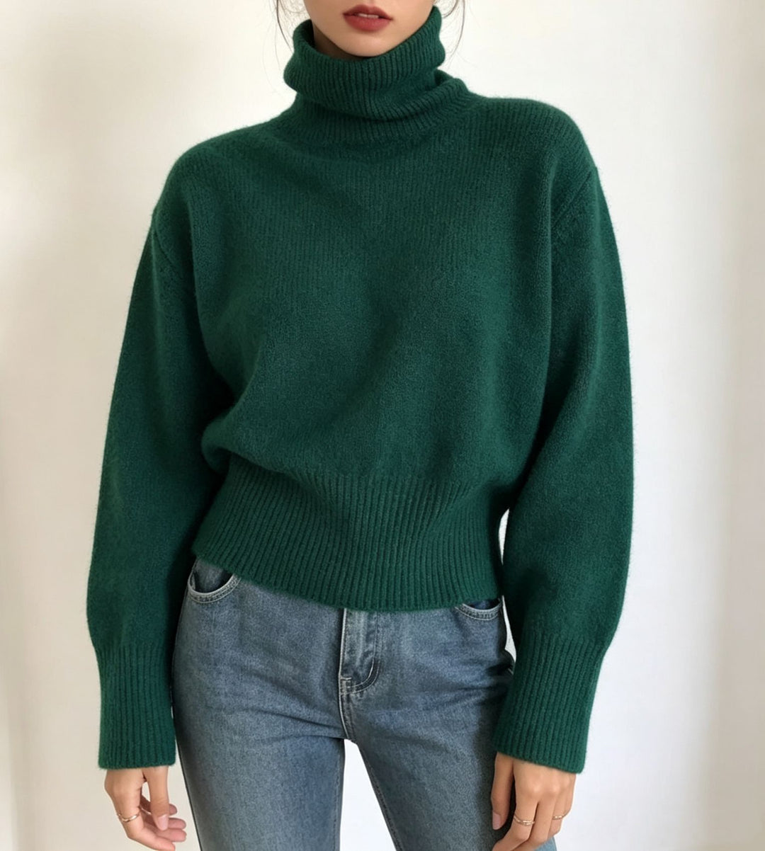 Damen Oversize Feinstrickpullover mit hohem Rollkragen und Seitenschlitzen EB