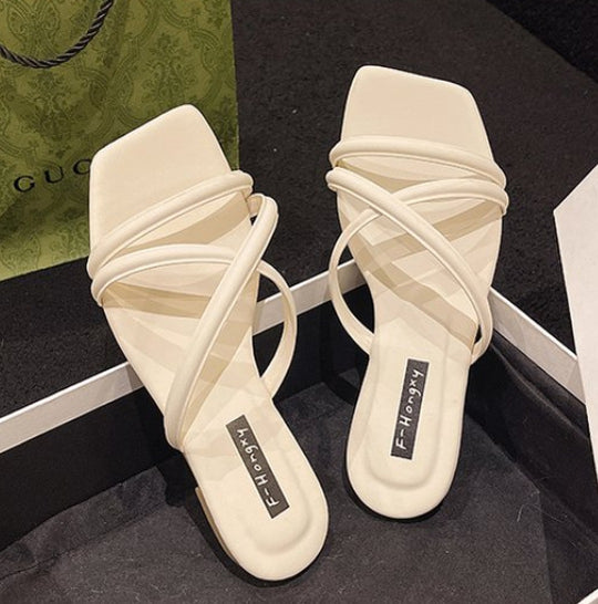 Damen modische Riemchensandalen mit elegantem Samtfinish EB