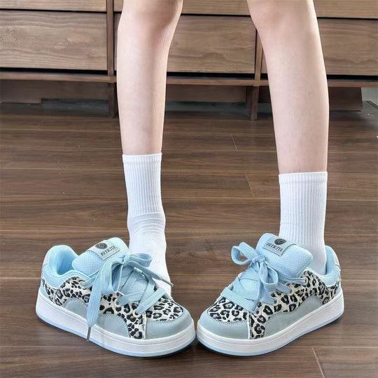 Damen Sportliche Sneakers mit modischem Leo-Muster und bequemer Dämpfung EB
