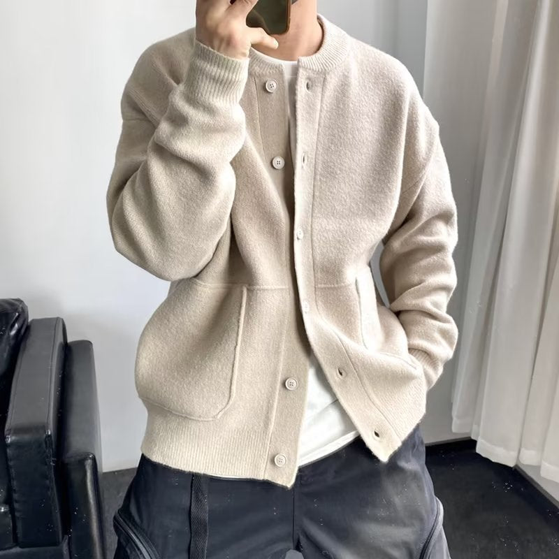EB | Klassische Strickjacke mit Knöpfen Wollmischung Warm und Stilvoll