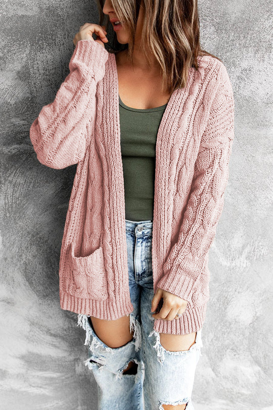 Damen Strickjacke mit voluminösen Ärmeln und tiefen Taschen EB