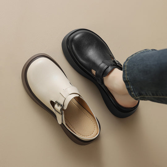 Damen Komfortable Clogs mit modischer Schnallenverzierung und rutschfester Sohle EB
