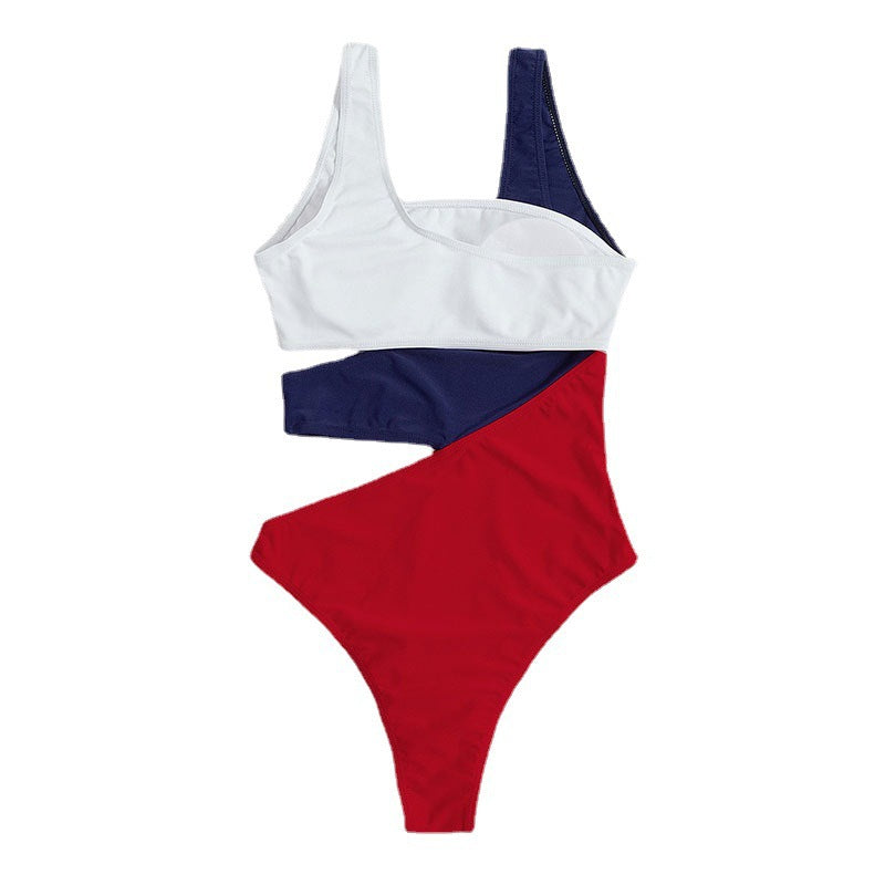Damen Hochtaillierter Badeanzug mit modischen Cut-Outs EB