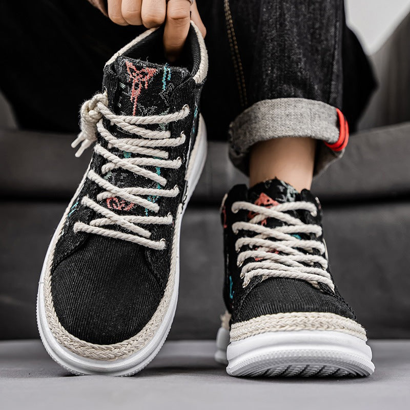 Damen Hohe Sneakers mit gesticktem Design und flexibler Sohle EB
