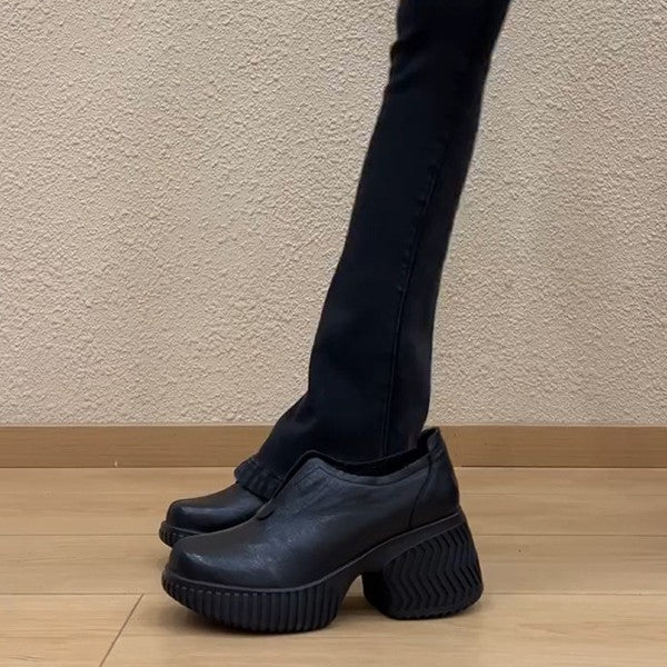 Damen Chunky Platform Clogs mit strukturiertem Absatz EB