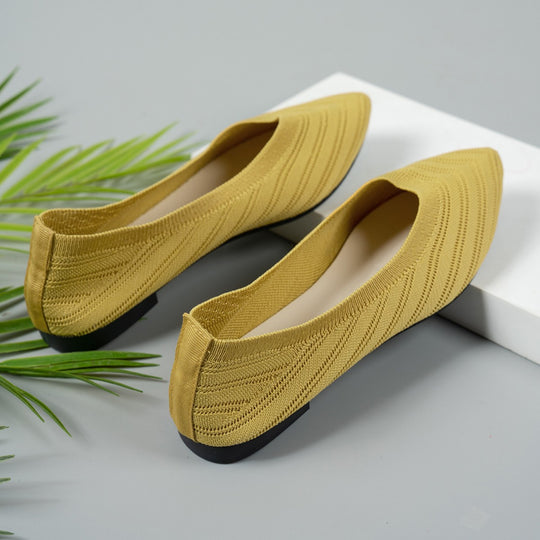 Damen Ballerinas aus atmungsaktivem Strickmaterial mit elegantem Schnitt EB