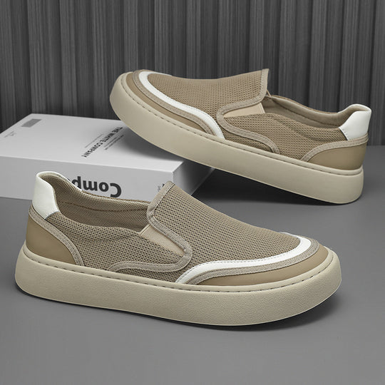 Damen Bequeme Slip-On Sneakers mit atmungsaktivem Mesh-Obermaterial EB