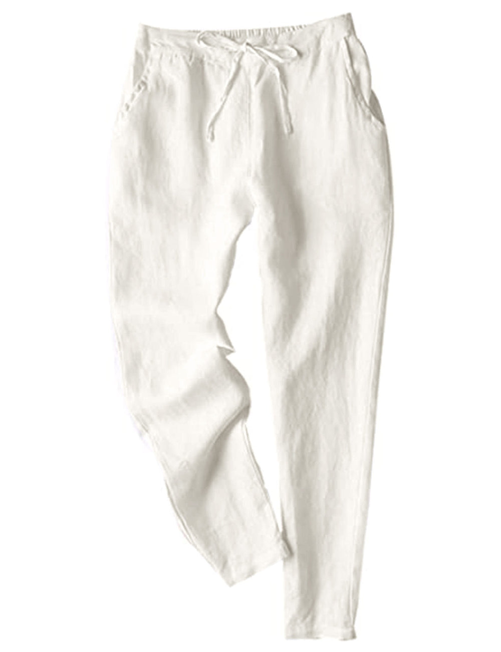Damen Leichte Chinohose aus atmungsaktivem Leinenmix mit verstellbarem Bund EB
